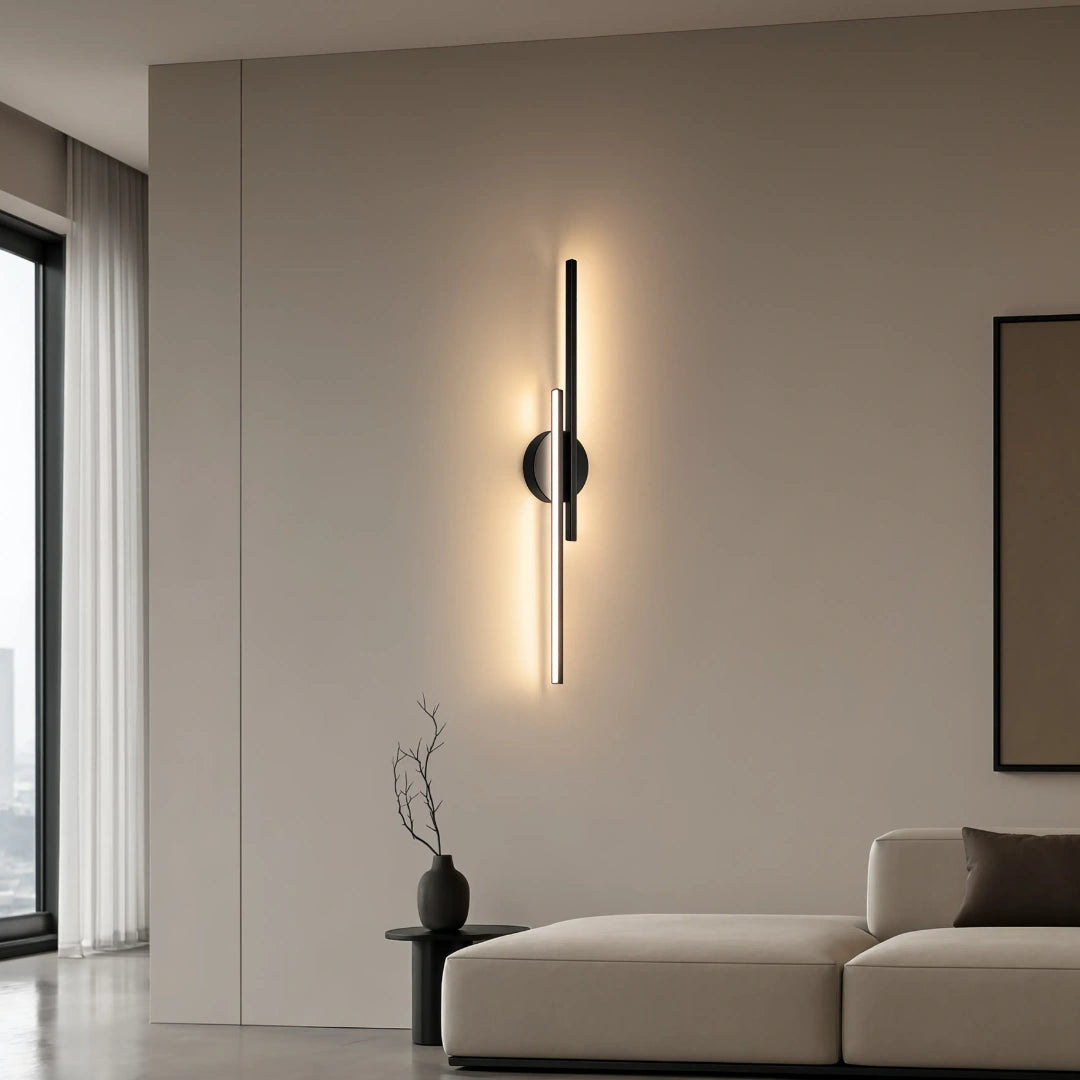 Elgo Modern Linear Aluminium Wall Light, Black