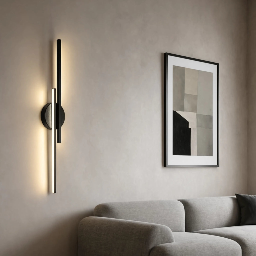 Elgo Modern Linear Aluminium Wall Light, Black