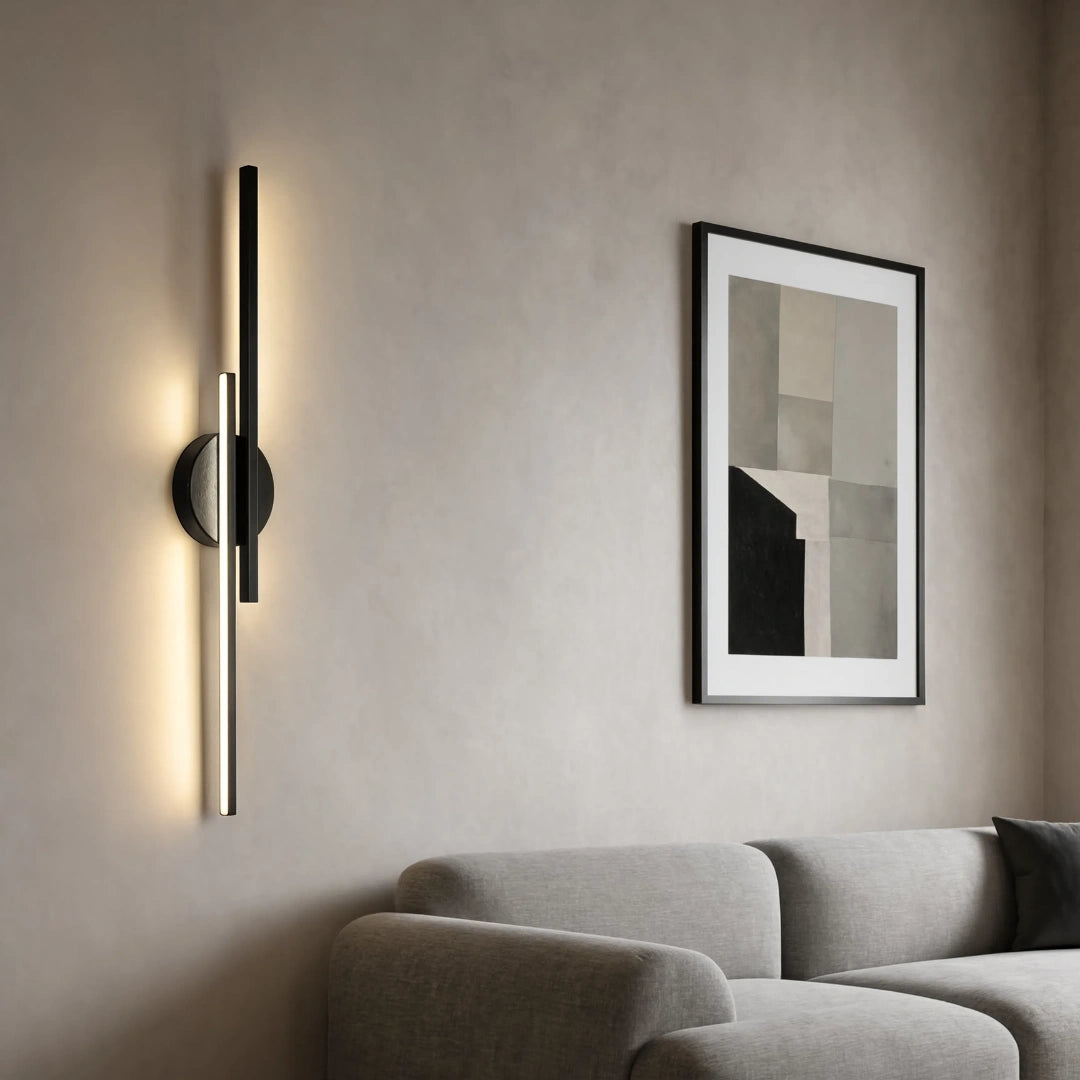 Elgo Modern Linear Aluminium Wall Light, Black