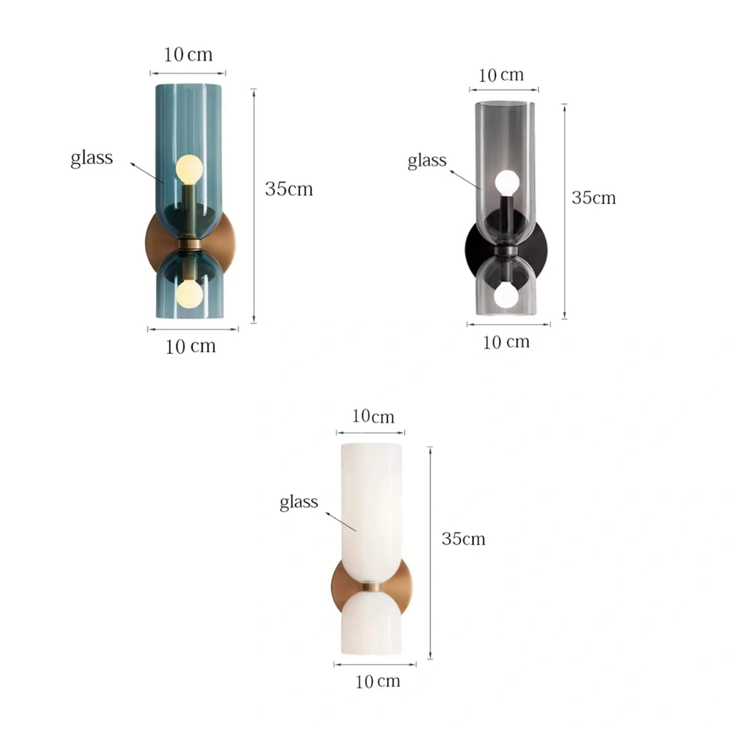 Vela Modern Metal Glass Wall Lamp