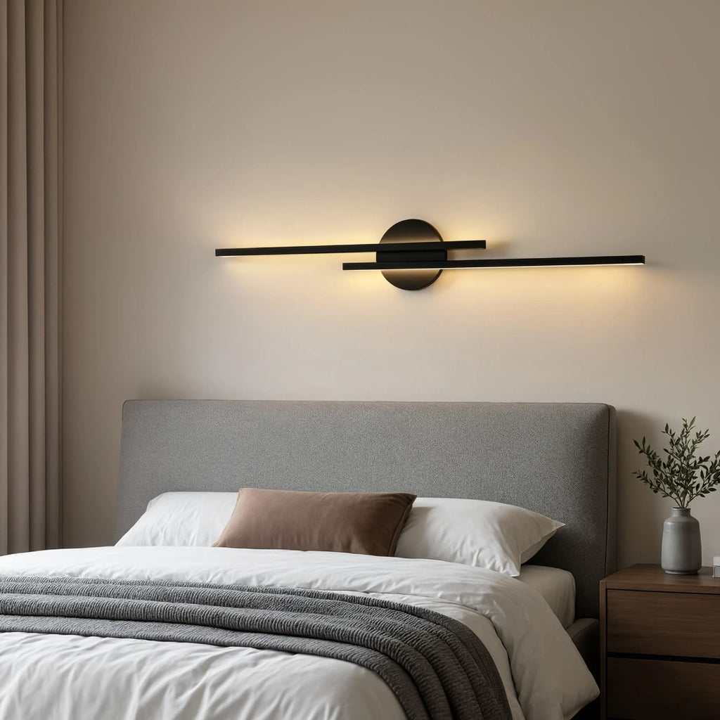 Elgo Modern Linear Aluminium Wall Light, Black