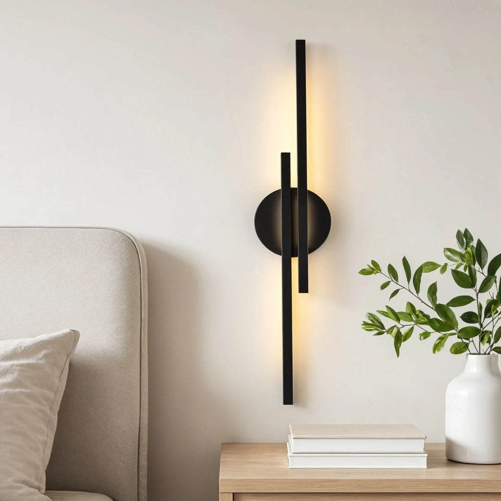 Elgo Modern Linear Aluminium Wall Light, Black